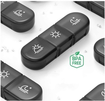 Pastillero semanal, pastillero para 2 tomas al día, organizador de medicamentos de viaje para 7 días