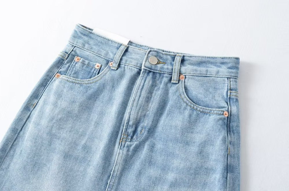 ZAVIERA: Falda Denim Midi con Abertura Frontal