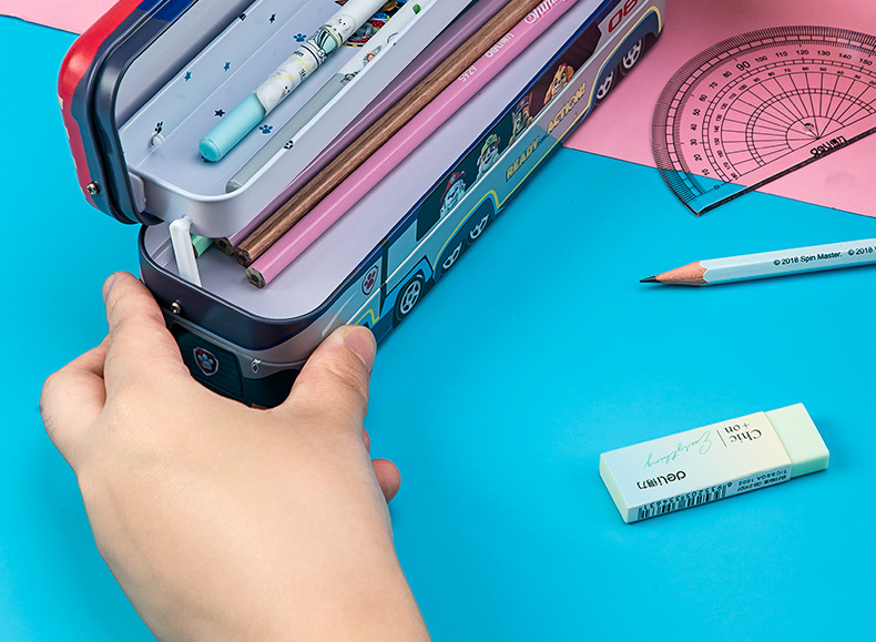 Estuche de lápices multicapa con dibujos de la Patrulla Canina
