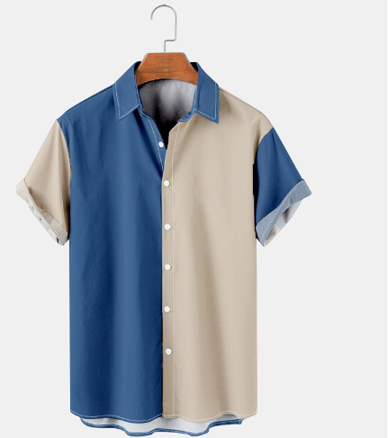 ELIXA: Camisa Casual Versátil de Bloques de Color para Hombre