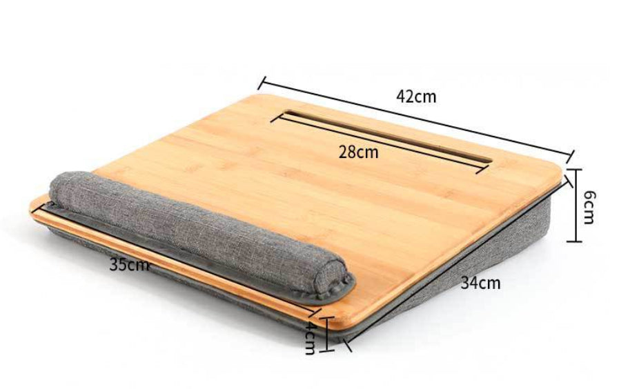 Escritorio portátil para laptop con soporte y cojín para muñeca