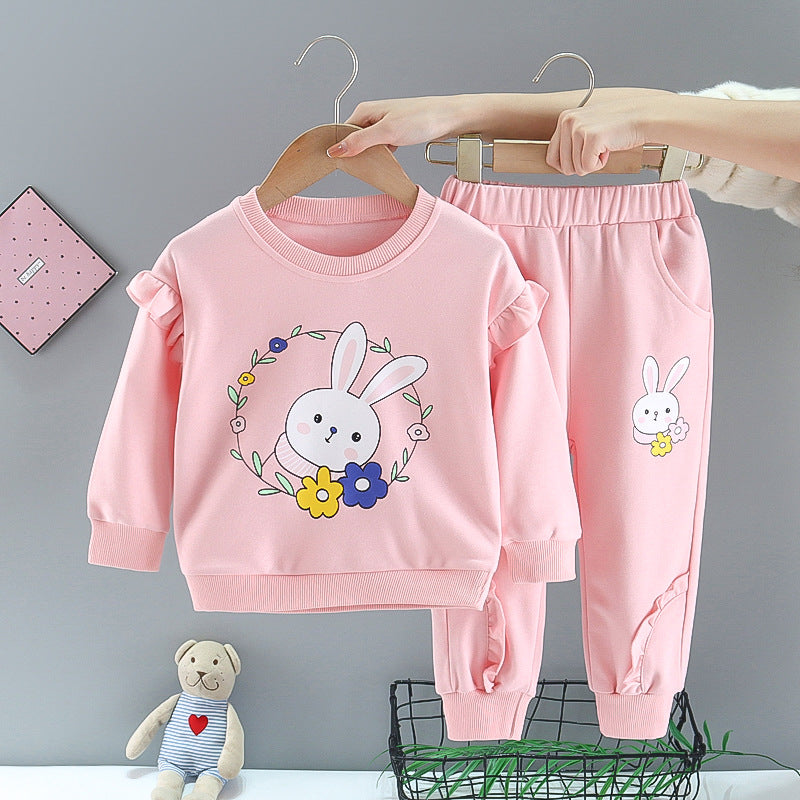 Traje de dos piezas de dibujos animados de niña de otoño