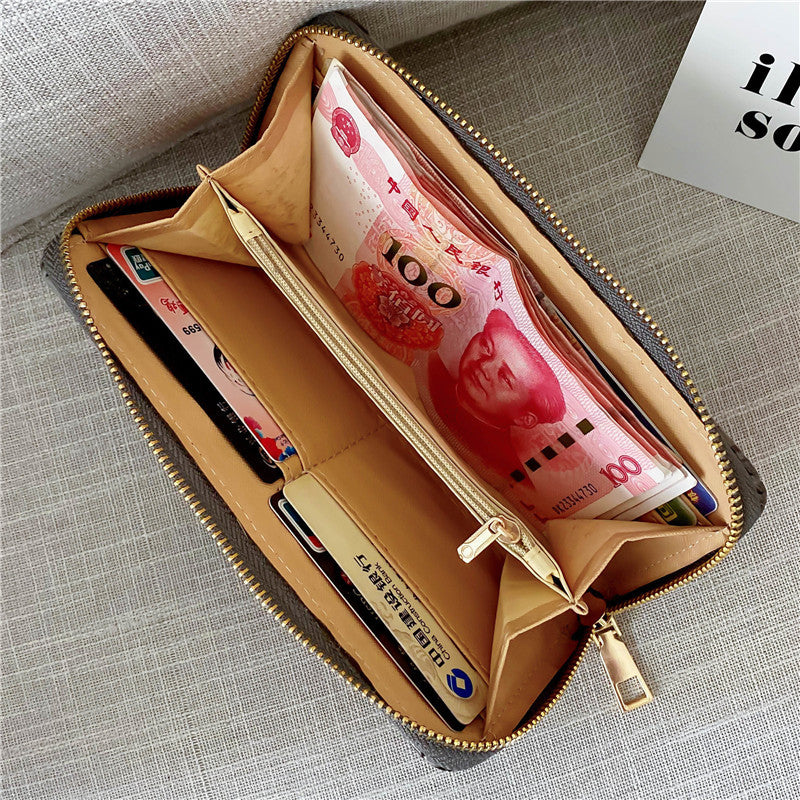 Cartera Larga para Mujer con Textura Cocodrilo – Billetera de PU con Cierre