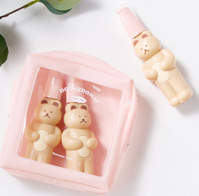 Set 3 Botellas Recargables Spray y Loción Oso