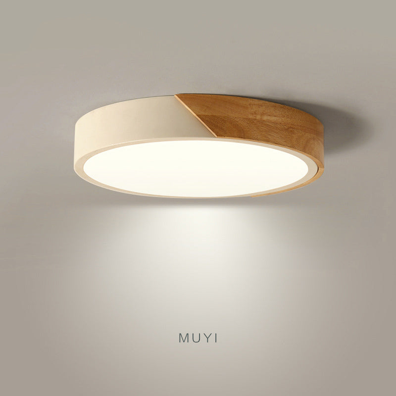 Lámpara de Techo LED Nórdica Moderna con Diseño de Madera