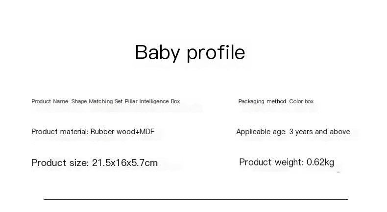 Bloques de construcción de madera para la primera infancia, percepción de formas y coordinación ojo-mano para niños de la iluminación.