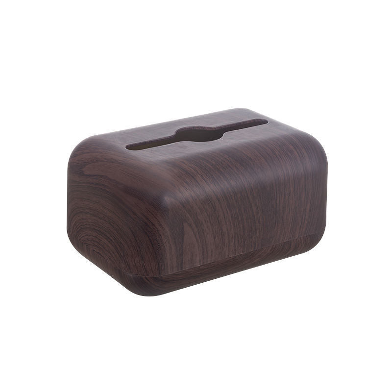Caja para Pañuelos de Escritorio con Diseño de Grano de Madera de Nogal