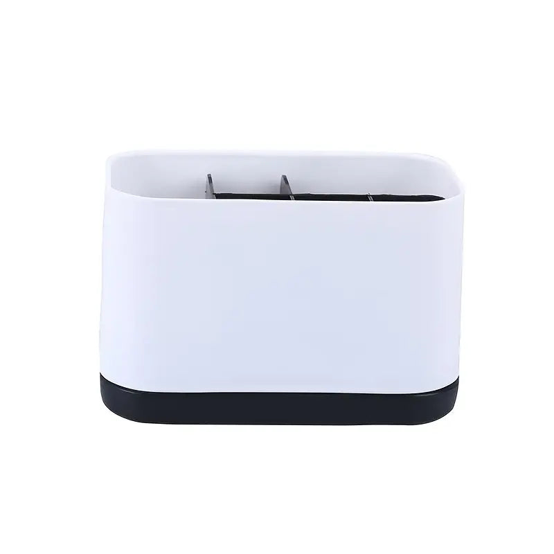 Soporte organizador para cepillos de dientes y pasta dental con sistema de drenaje para baño