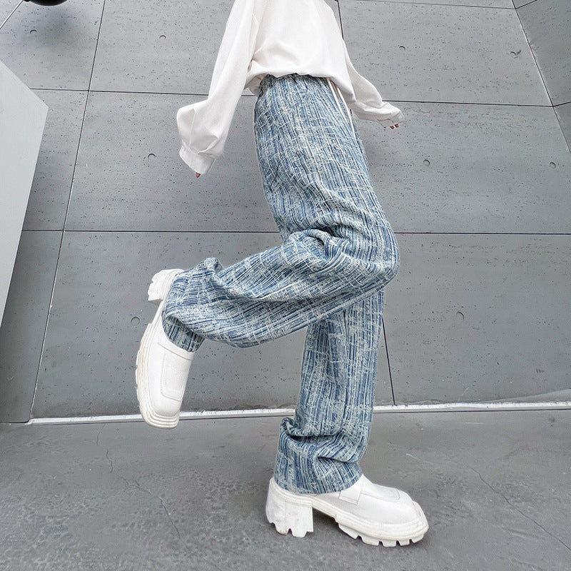 Vaqueros holgados con textura jacquard Ins para hombre