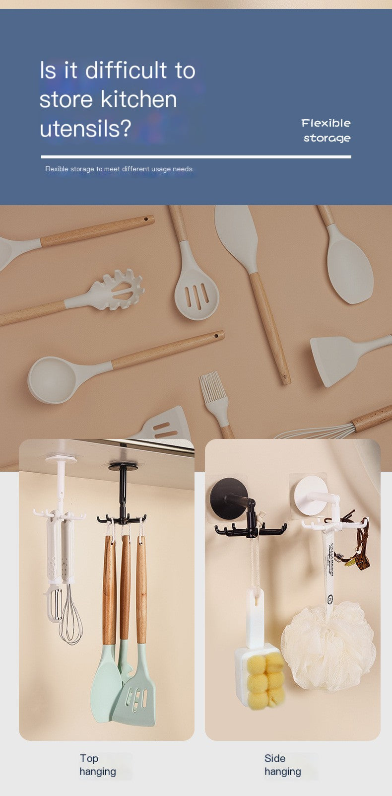 Ganchos Universales Giratorios 360° con 7 Garras