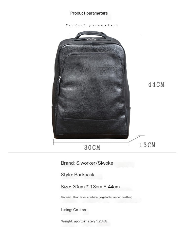 Mochila de Cuero para Hombre de Gran Capacidad