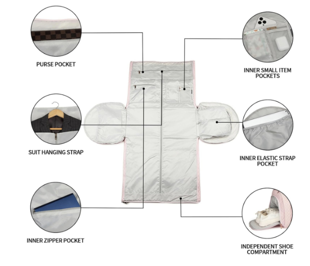 Bolsa de Viaje Duffel con Compartimento para Zapatos y Ruedas