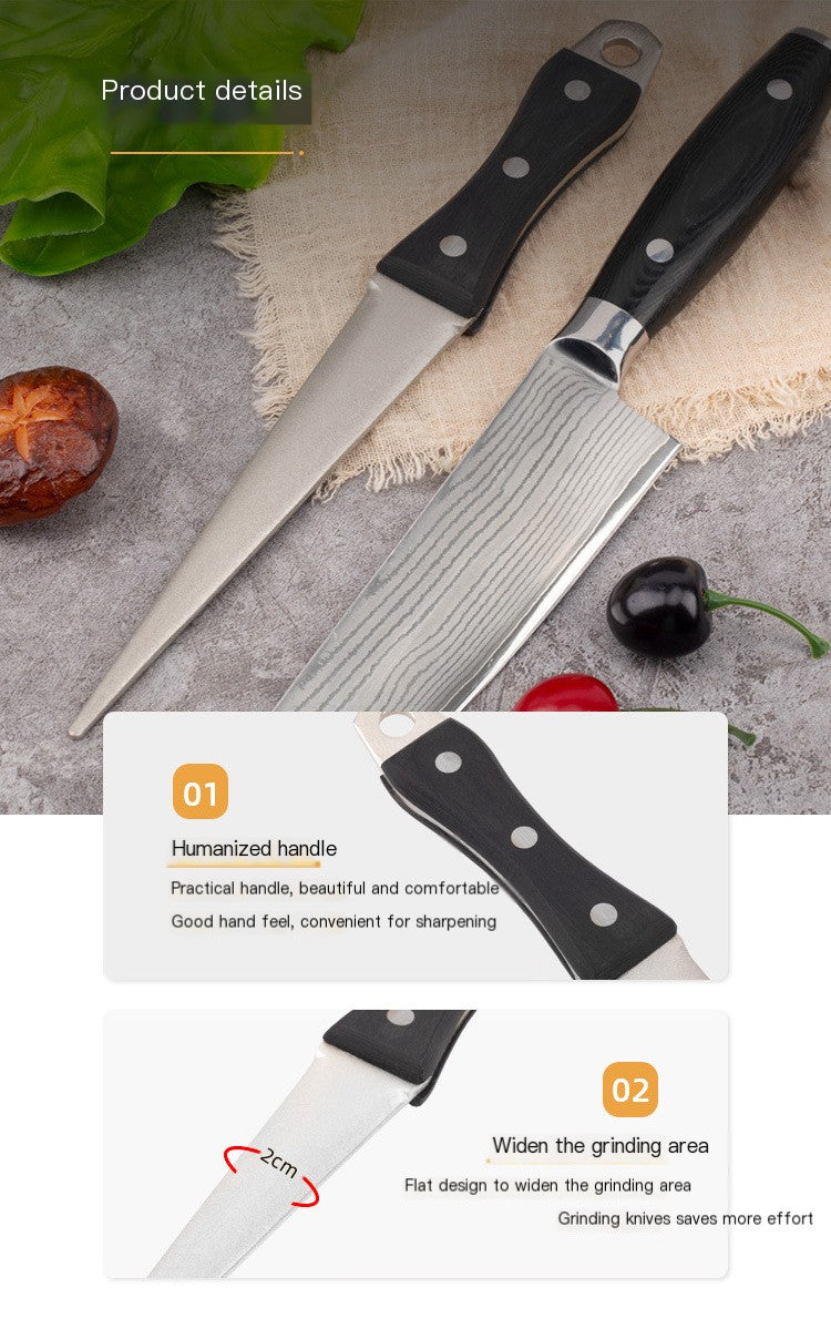 Afilador de cuchillos de diamante, acero de afilar, superficie curva para cuchillos, tijeras, piedra de afilar, herramienta de cocina