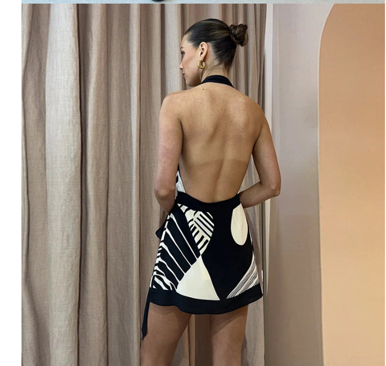 Kira: Vestido con estampado de club, corte A, para mujer