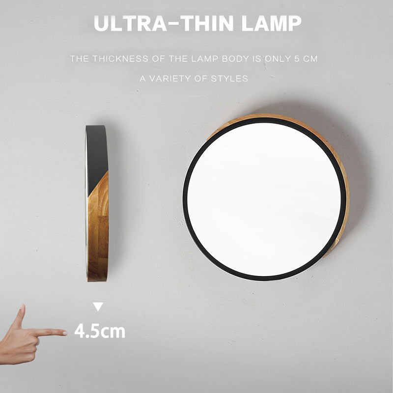 Lámpara de Techo LED Nórdica Moderna con Diseño de Madera