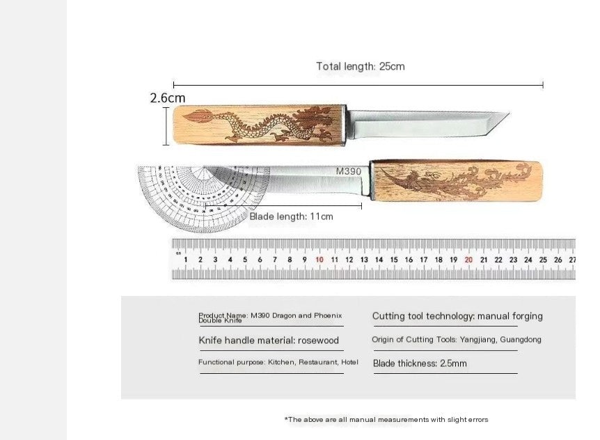 Cuchillo Doble Filo Pequeño para Cocina y Uso Diario