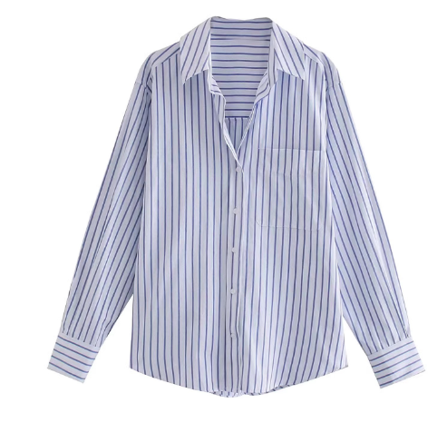 ZELIA: Camisa Popelina Rayas Manga Larga