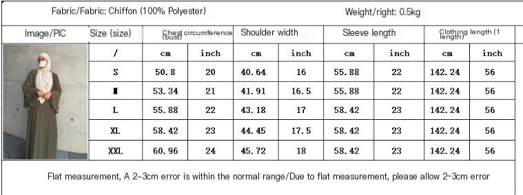 Vestido musulmán de gasa plisada de Dubái