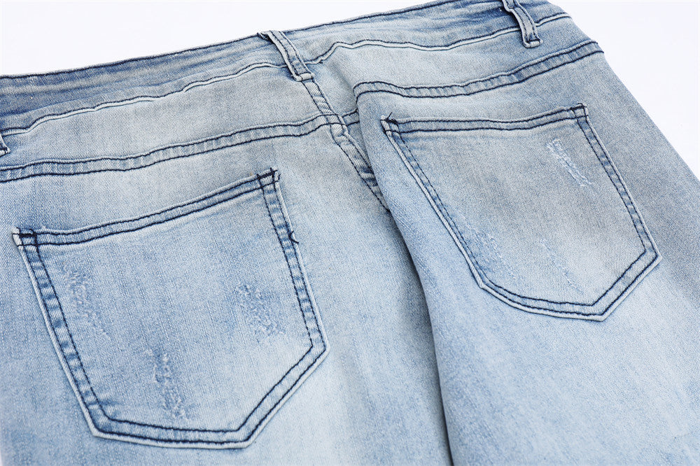 Pantalones rectos ajustados de marca de moda callejera para hombre