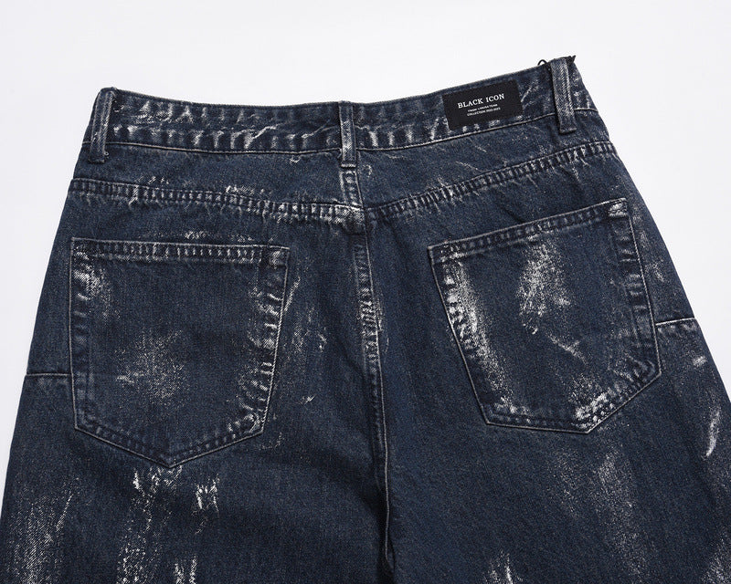 Vaqueros negros rotos con efecto lavado de High Street