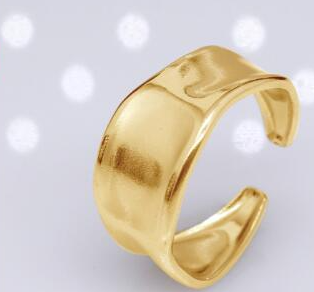 Órbita Retro: Anillo de Acero de Titanio con Baño de Oro 18K