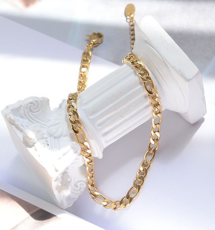 Tobillera Ajustable de Cadena Serpiente (Acero Quirúrgico) Baño de Oro 18K