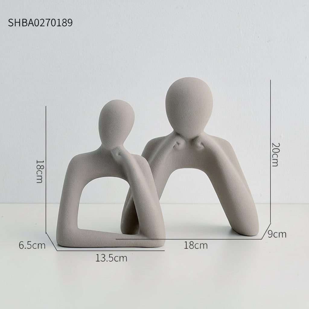 Figura Decorativa de Pareja Abstracta Minimalista Moderna