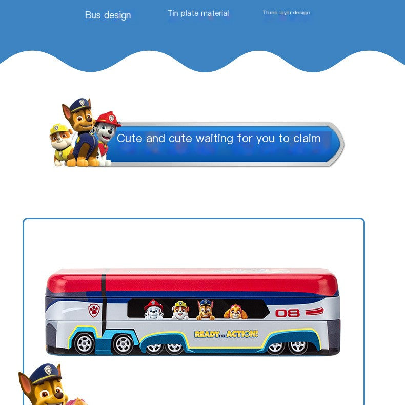 Estuche de lápices multicapa con dibujos de la Patrulla Canina