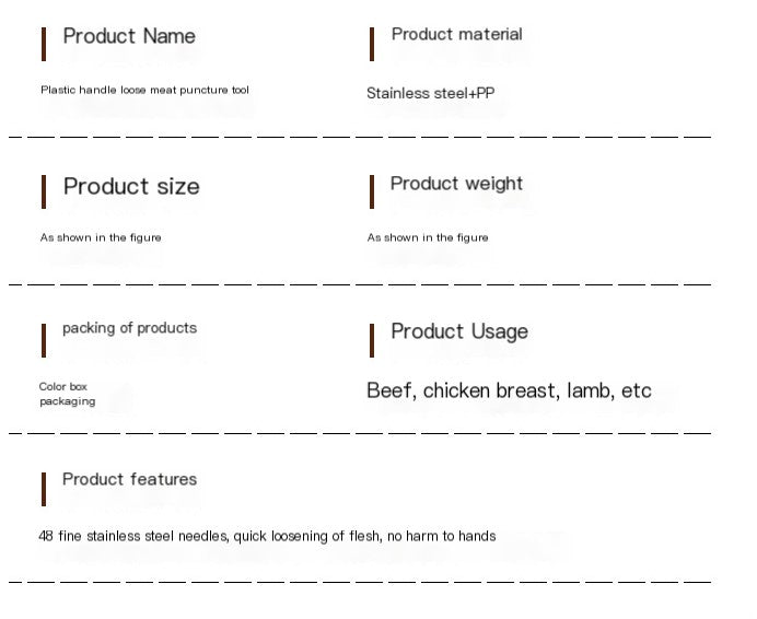Ablandador de Carne con 48 Cuchillas de Acero Inoxidable