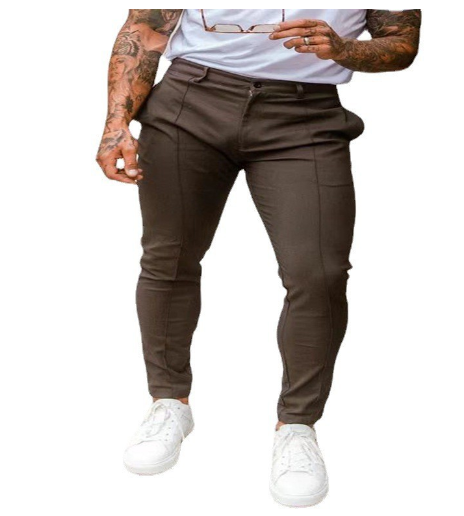 Pantalones de hombre italianos de corte entallado para negocios