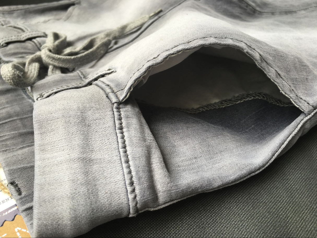 Pantalones deportivos elásticos informales grises de talla grande para mujer