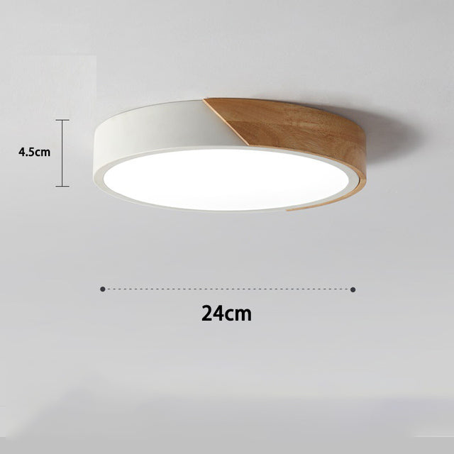 Lámpara de Techo LED Nórdica Moderna con Diseño de Madera