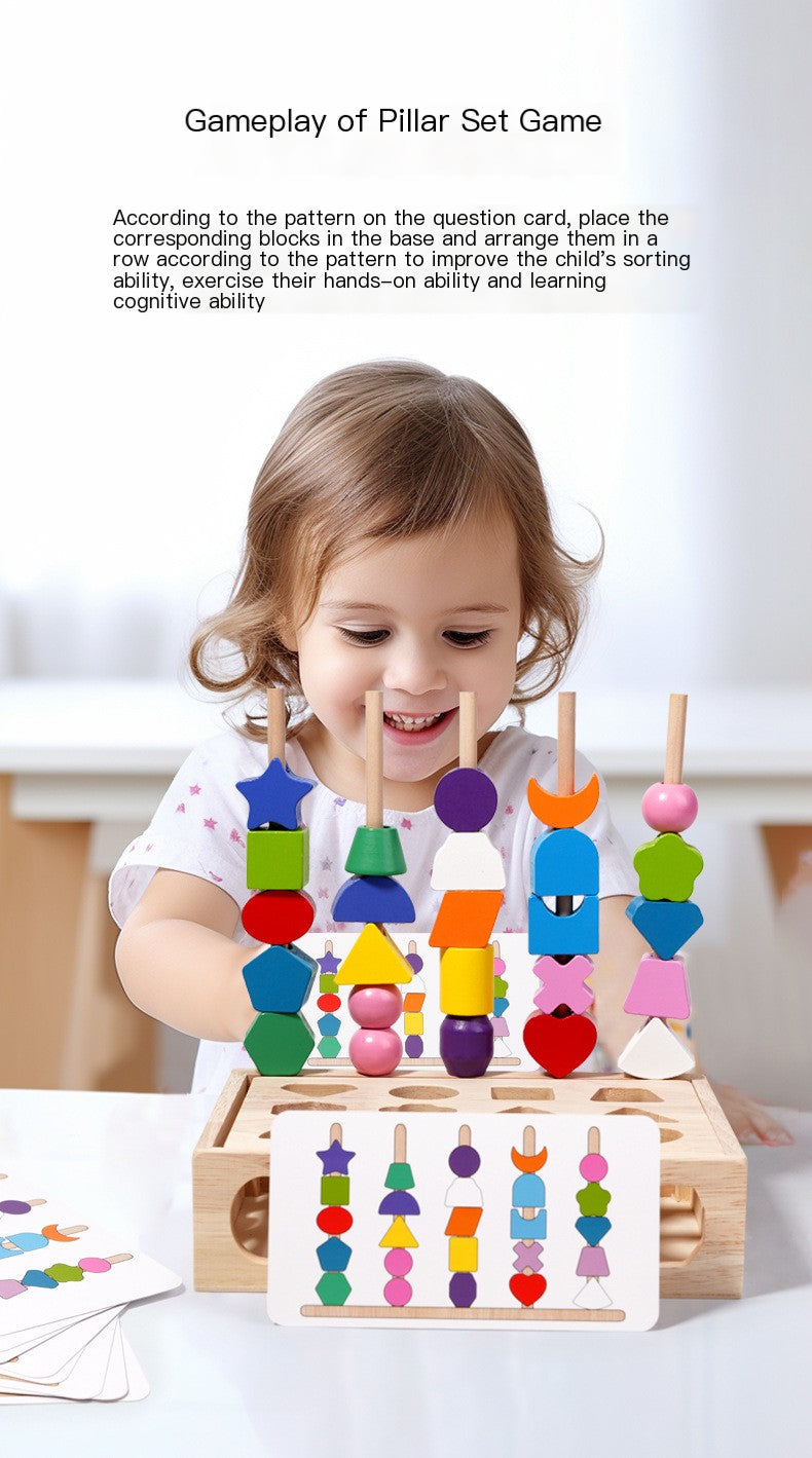 Bloques de construcción de madera para la primera infancia, percepción de formas y coordinación ojo-mano para niños de la iluminación.