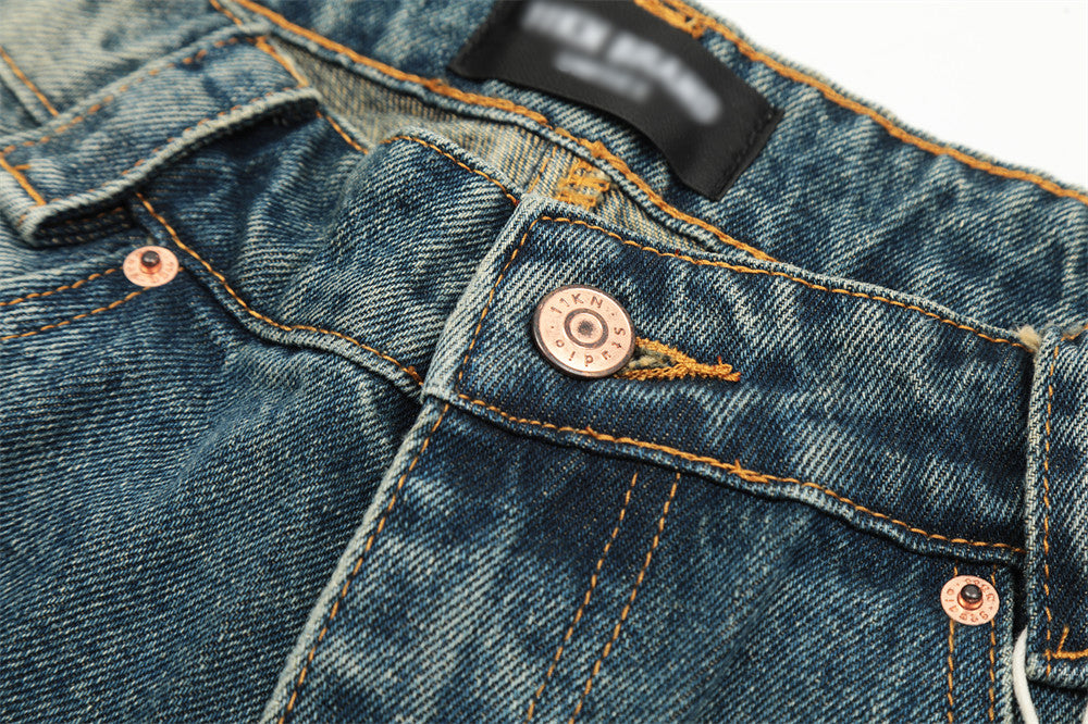 Pantalones de mezclilla con corte de bota y personalidad para hombre