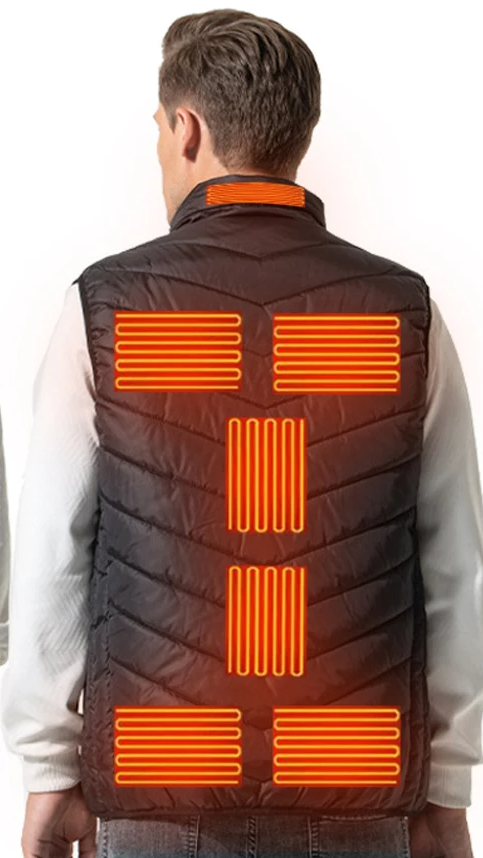 Fusión: Chaleco calefactable de 9 plazas para hombre y mujer, con USB