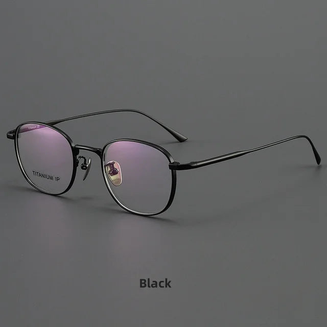 Armazón Retro Redondo de Titanio Puro – Ligeros para Hombre