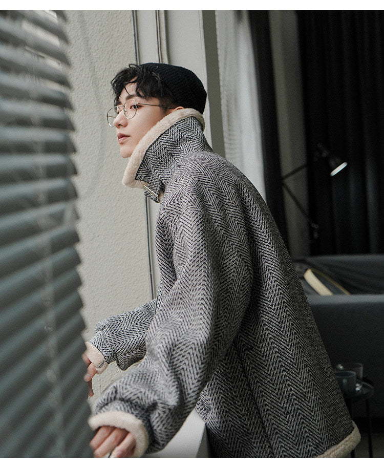 Abrigo de lana de cordero coreano