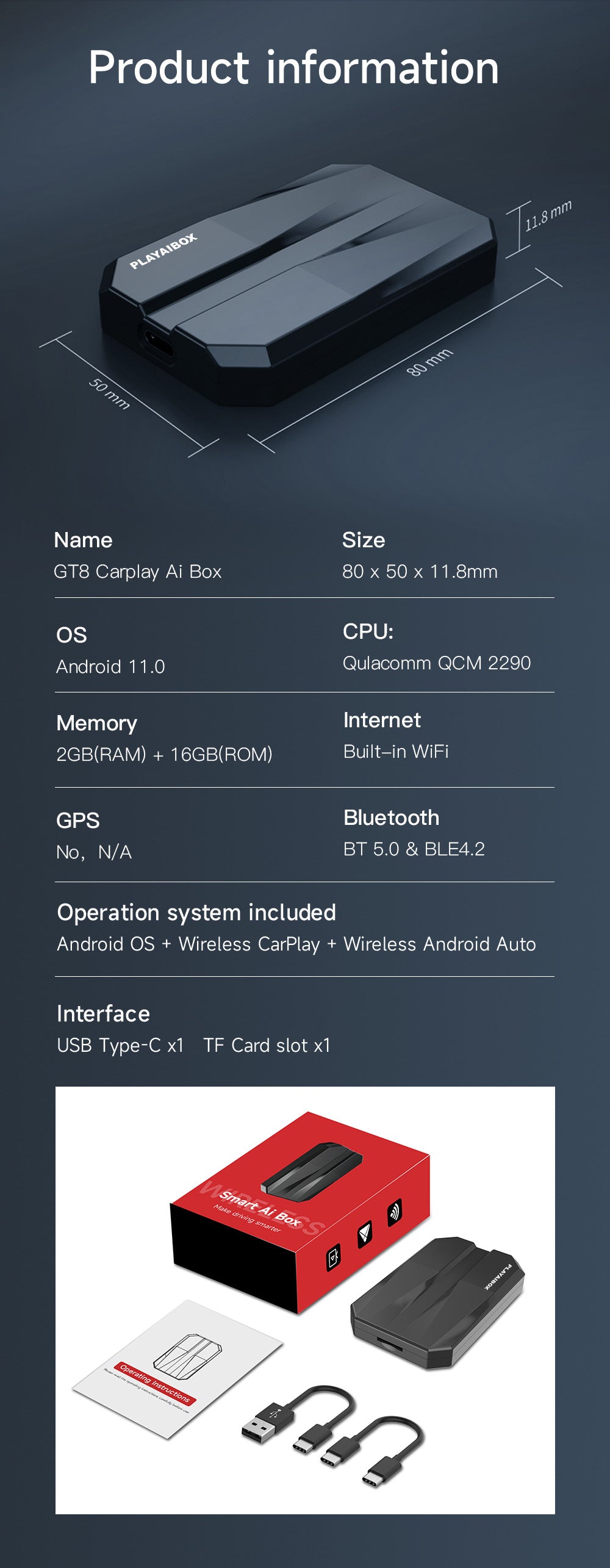 Carplay Android Box versión simple con Android Auto 11