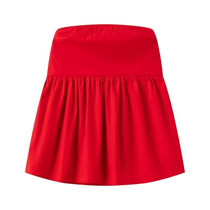 Top de tubo con hombros descubiertos y volantes sin tirantes