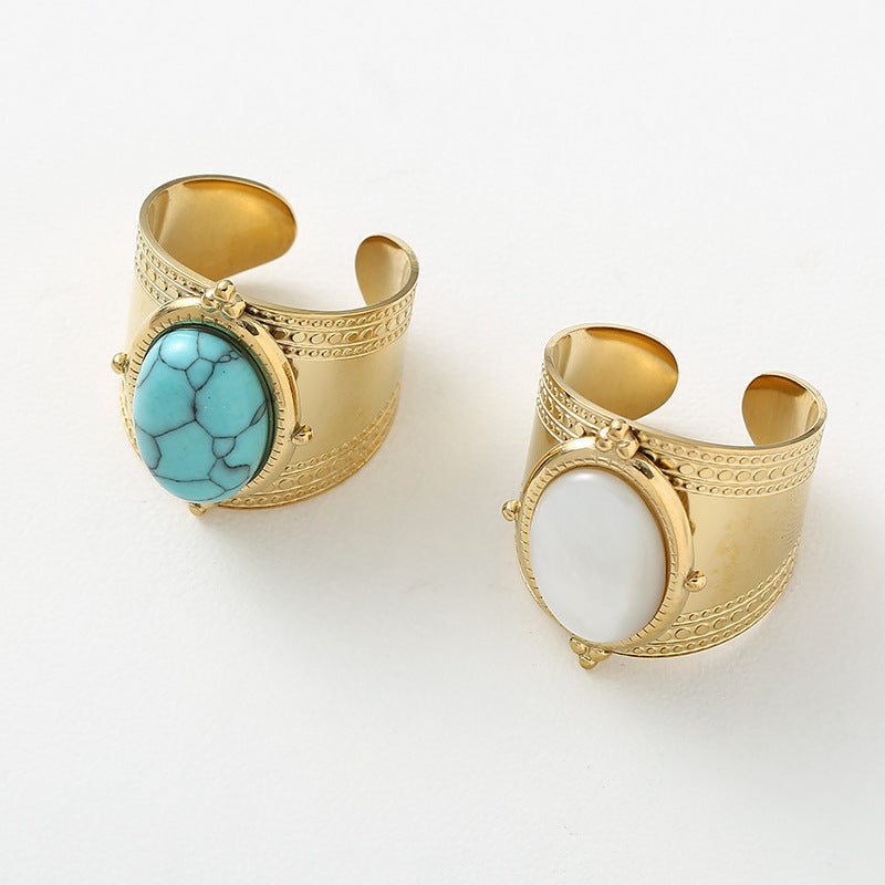 AURA: Anillo Sello de Oro y Piedra Natural