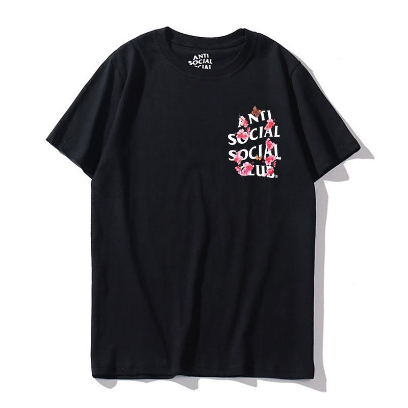 Camiseta de algodón con estampado Floral para hombre