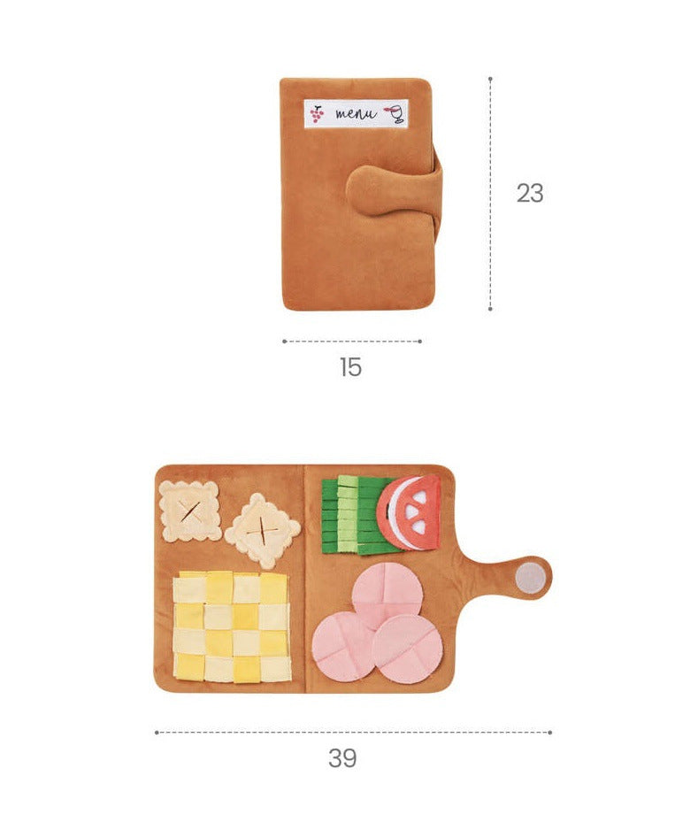 Juguete interactivo para perros con menú de almuerzo