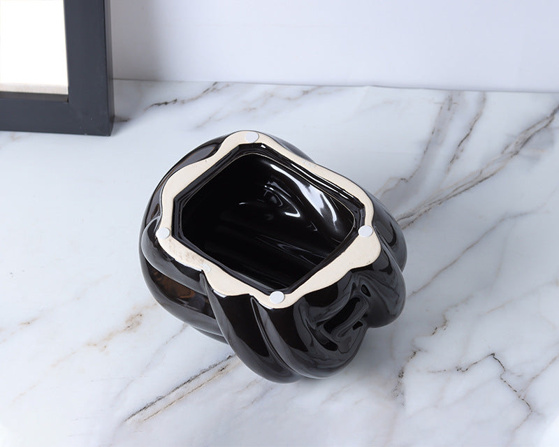 Caja de pañuelos de cerámica con nudo