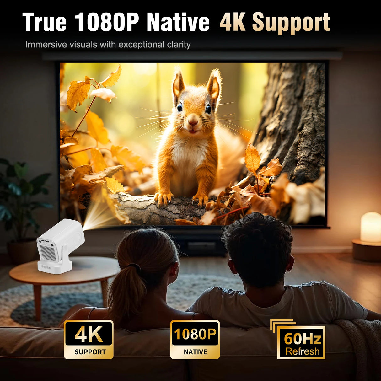 Proyector portátil mini 4K UHD inteligente