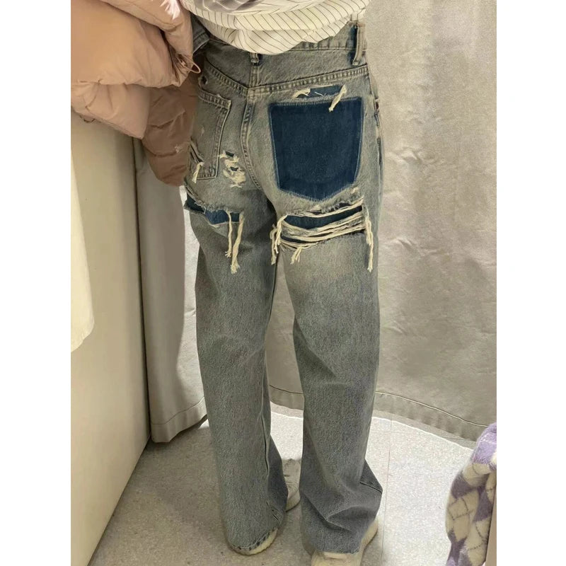 https://ae01.alicdn.com/kf/Sded0ee5b193046049774157563bc28a1U/TAOP-ZA-Women-s-2024-New-Summer-Style-Back-Pocket-Washed-Effect-Hole-Decoration-Loose-Mid.jpg