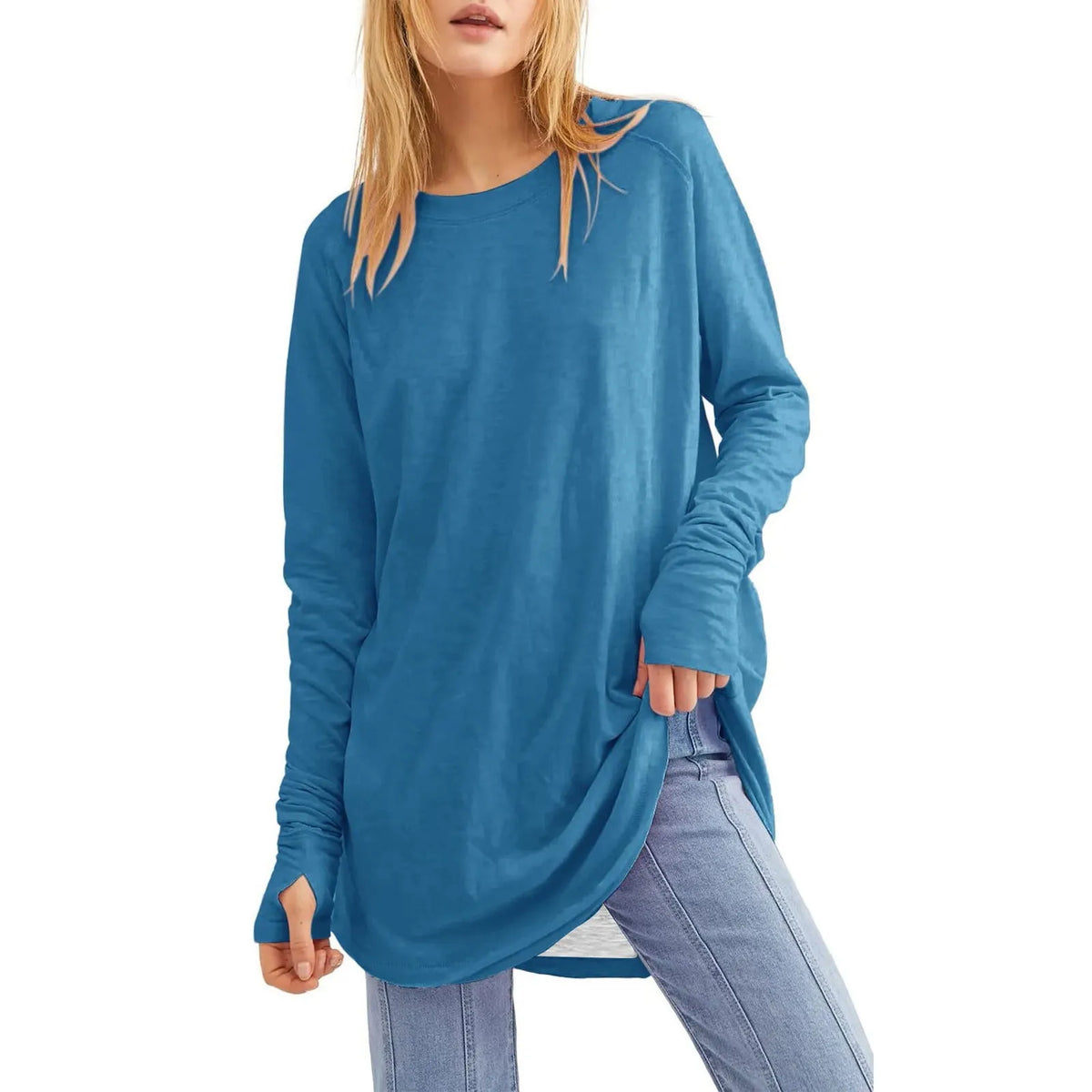 https://ae01.alicdn.com/kf/S384d2e21bf88472fbf6d586a7037df550/Women-s-Solid-Round-Neck-Loose-Long-Sleeve-Medium-Length-Leaky-Thumb-T-shirt-Top.jpg