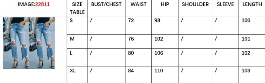 Vaqueros de cintura alta con agujeros en la rodilla y rotos en color azul cielo
