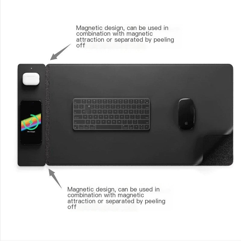 Mousepad con carga inalámbrica magnética
