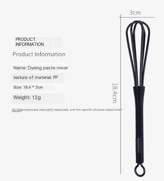 Set profesional para teñir cabello: crema, pincel y mezclador plástico