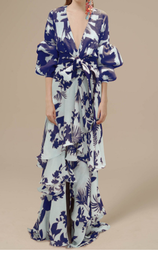 Vestido de fiesta de gasa con falda de cama